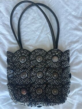 Miss Sixty y2k vintage Black Grommet Circle Tote
